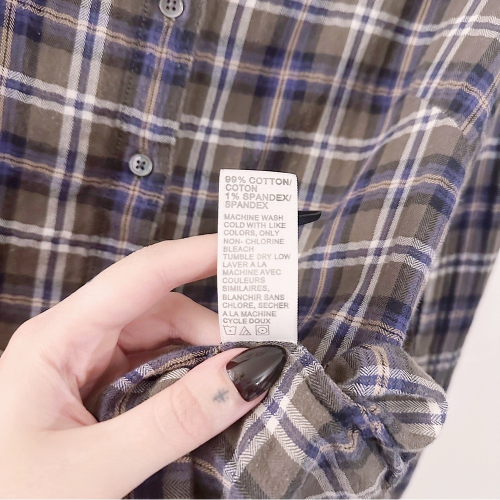 Standard James Perse Flannel Plaid Button Up Shirt - Picture 5 of 6